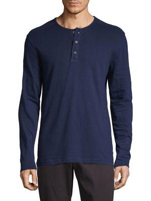 Black Brown Ribbed Jersey Henley