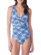 Lauren Ralph Lauren Tile Printed One-piece Swimsuit