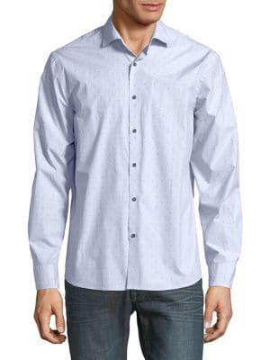 Black Brown Slim-fit Stripe Dobby Shirt