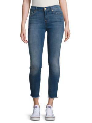 7 For All Mankind Faded Cropped Jeans