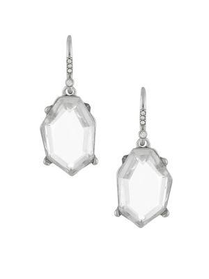 French Connection Irregular Crystal Stone Drop Earrings