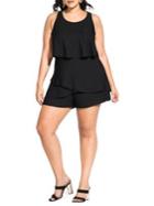 City Chic Plus Sleeveless Tiered Playsuit