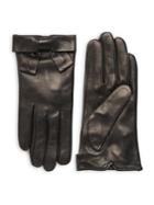 Kate Spade New York Contrast Bow Leather Gloves