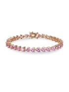 Nina Easton Pink Crystal Heart Link Bracelet