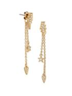 Karl Lagerfeld Paris Ikonik Swarovski Crystal Mini Rocky Faux Threader Earrings