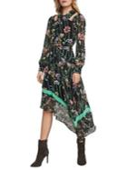 Bcbgmaxazria Botanical Asymmetrical Cut-out A-line Dress