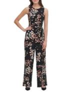 Tommy Hilfiger Sleeveless Tie-waist Floral Jumpsuit