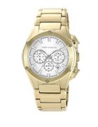 Vince Camuto Mens Goldtone Bracelet Watch With Silver-tone Accents