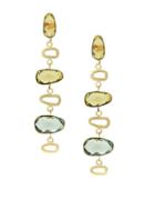 Effy Mosaic Amethyst, Quartz And 14k Yellow Gold Drop Earrings