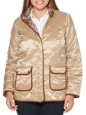 Rafaella Quilted Ditsy Floral Reversible Jacket