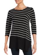 Vince Camuto Asymmetrical Striped Top