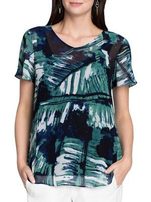 Nic+zoe Leaf Printed Top