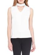 Tahari Arthur S. Levine Sleeveless Choker Blouse