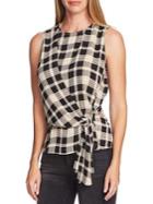 Vince Camuto Highland Tie-front Plaid Blouse
