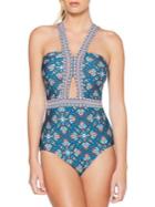 Laundry By Shelli Segal One-piece Printed Cut-out Swimsuit
