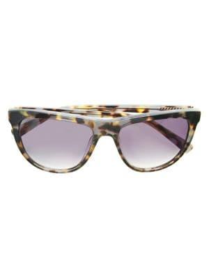 French Connection 55mm Round Tortoiseshell Sunglasses
