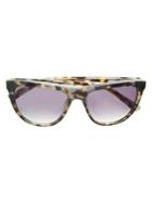 French Connection 55mm Round Tortoiseshell Sunglasses