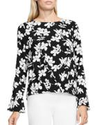 Vince Camuto Small Fresco Blooms Long Sleeve Blouse