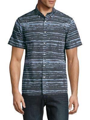 Black Brown Tie-dye Short-sleeve Shirt