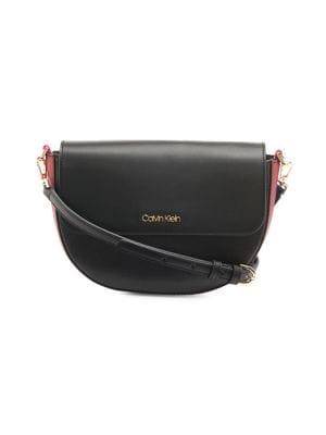 Calvin Klein Kari Leather Saddle Crossbody