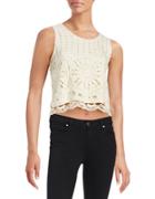 Design Lab Lord & Taylor Crocheted Cropped Top
