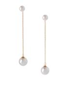Bcbgeneration Pearl Group Faux Pearl & 12k Yellow Goldplated Linear Earrings