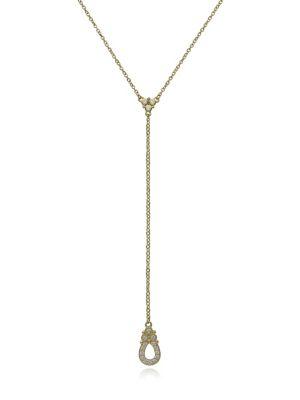 Ripka Diamond And 14k Yellow Gold Lariat Knot Necklace
