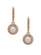 Ak Anne Klein Faux Pearl & Crystal Drop Earrings