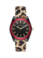 Michael Kors Channing Stainless Steel & Cheetah-print Leather-strap Watch