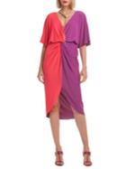 Trina Turk Etta Colorblock Knotted Blouson Dress