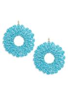 Panacea Blue Crochet Hoop Earrings