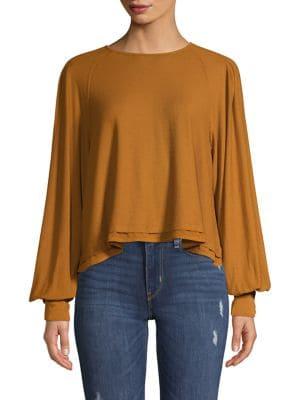 Free People Raglan-sleeve Cotton Blend Top