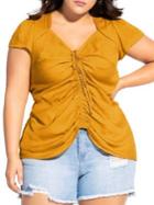 City Chic Plus Sweet Gathered Top