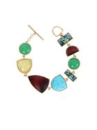 Kenneth Cole New York Rough Luxe Geometric Mixed Semi-precious Turquoise Stone Toggle Bracelet