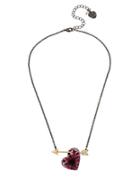 Betsey Johnson Pave Heart & Arrow Pendant Necklace