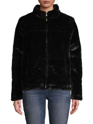 Joan Vass Faux-fur Zip-front Coat