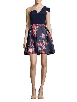 Betsy & Adam Cold-shoulder Fit-and-flare Dress