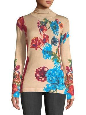 Context Floral Turtleneck Sweater