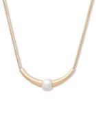 Anne Klein 14mm White Plastic Pearl Single Strand Necklace