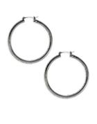 Kenneth Cole New York Hematite Items Black Diamond And Crystal Inside Out Hoop Earrings