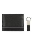 Calvin Klein Leather Passcase And Pull Key Fob Set