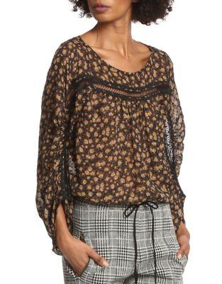 Tracy Reese Printed Scoopneck Silk Blouse