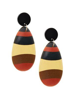Design Lab Striped Teardrop Earrings