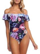 La Blanca Bloom Field Off-the-shoulder One-piece Swimsuit