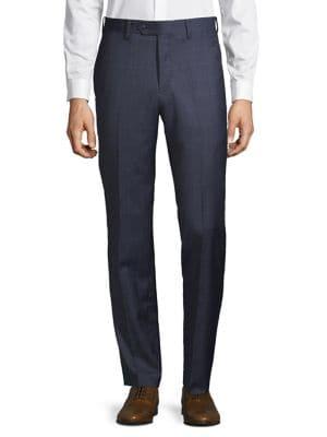 Tallia Orange Windowpane Wool Suit Separate Pants