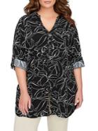 Addition Elle Michel Studio Plus Roll-up Sleeve Popover Tunic