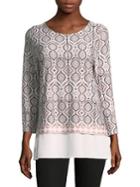 Ivanka Trump Tile-print Hi-lo Top