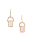 H Halston Peach Crystal Drop Earrings