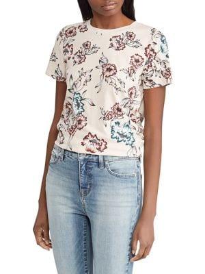 Lauren Ralph Lauren Petite Floral Jersey Cotton Tee