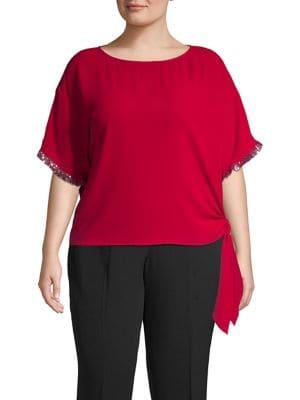 Michael Michael Kors Plus Side Tie Short-sleeve Top